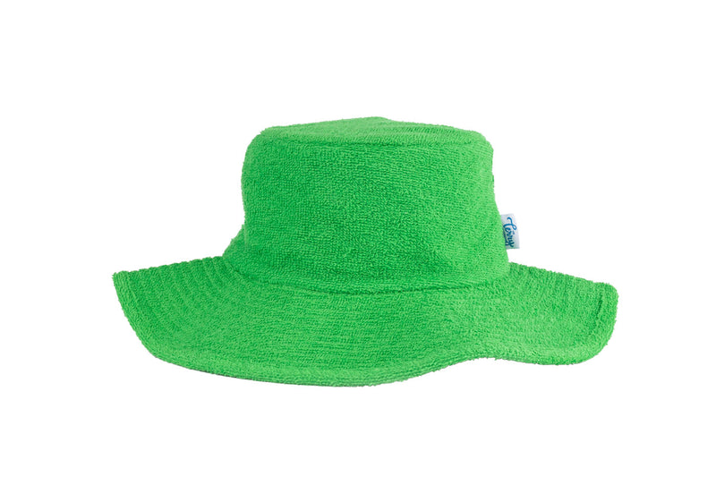 Terry Towelling Bucket Hat-Wide Brim Apple Green