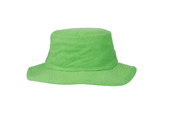Terry Towelling Bucket Hat-Narrow Brim Green
