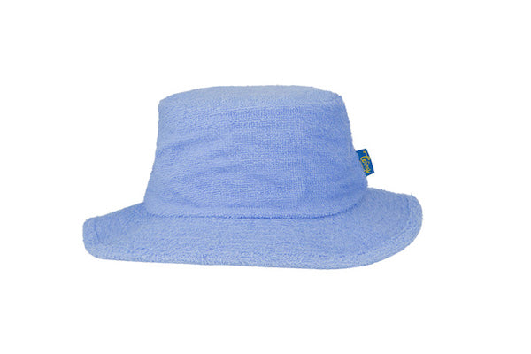 Terry Towelling Bucket Hat-Narrow Brim Sky Blue