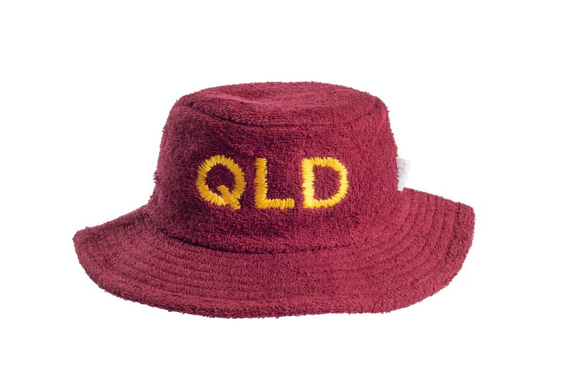 The QLD Maroons Narrow Brim Terry Towelling Hat