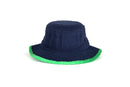 Navy + Green Narrow Brim