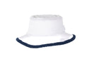 White + Navy Narrow Brim