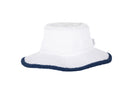 White + Navy Wide Brim