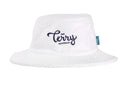White +Navy Logo Narrow Brim