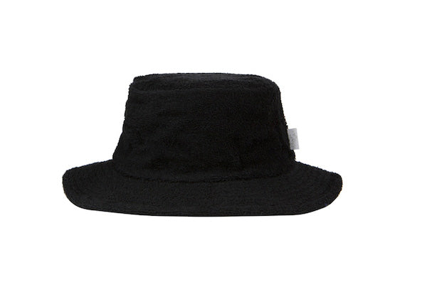 Terry Towelling Bucket Hat-Narrow Brim Black