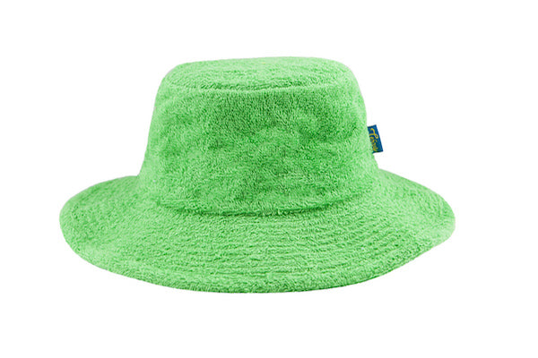 Terry Towelling Bucket Hat-Wide Brim Green