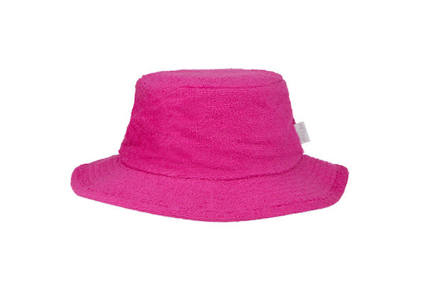 Terry Towelling Bucket Hat-Narrow Brim HotPink