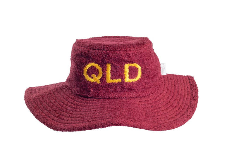 The QLD Maroons Wide Brim Terry Towelling Hat