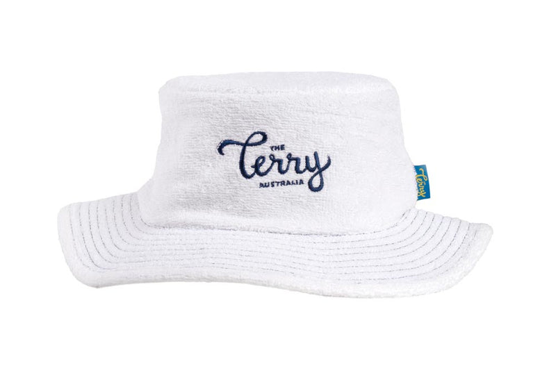 White Narrow Brim Terry Towelling Hat - The Terry Australia