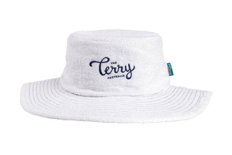 White Wide Brim Terry Towelling Hat - The Terry Australia